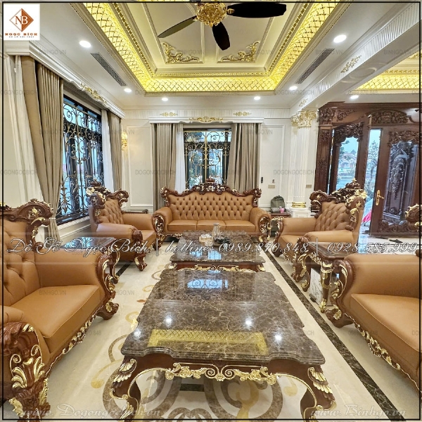Bộ Sofa Gỗ Gõ Đỏ Đẳng Cấp 5 Sao