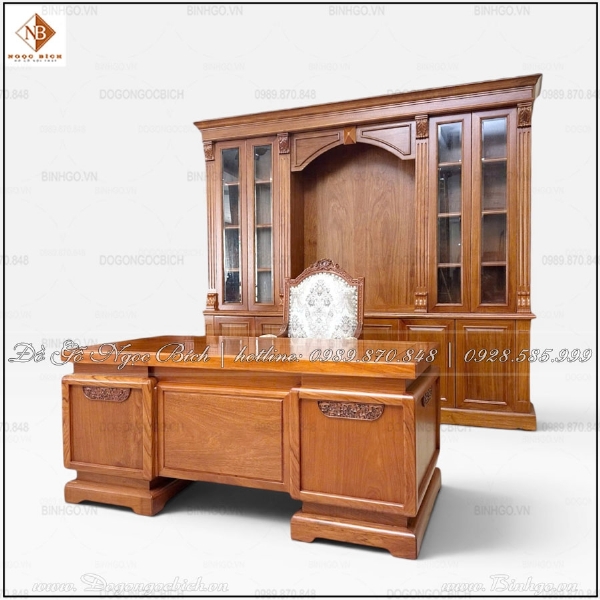 Bàn Ghế Làm Việc Gỗ Tự Nhiên Thiết Kế Đơn Giản Cao Cấp