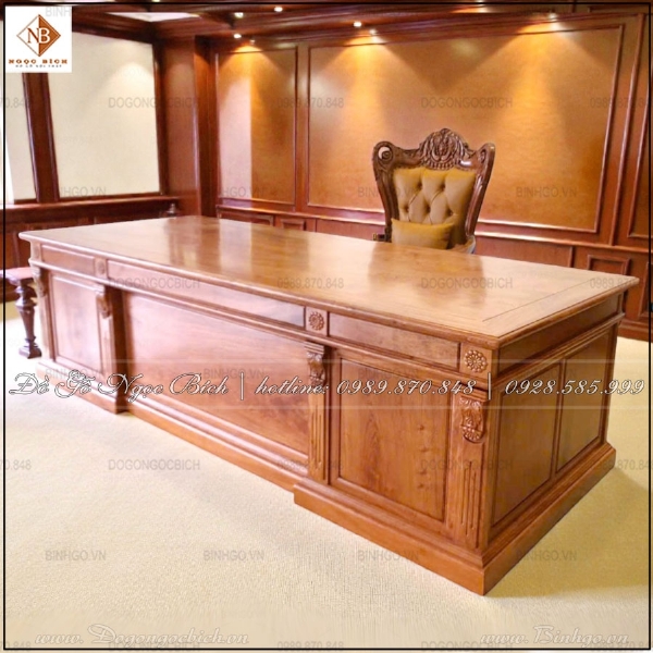 Bàn Làm Việc Cao Cấp Gỗ Hương Đá Dành Cho Giám Đốc