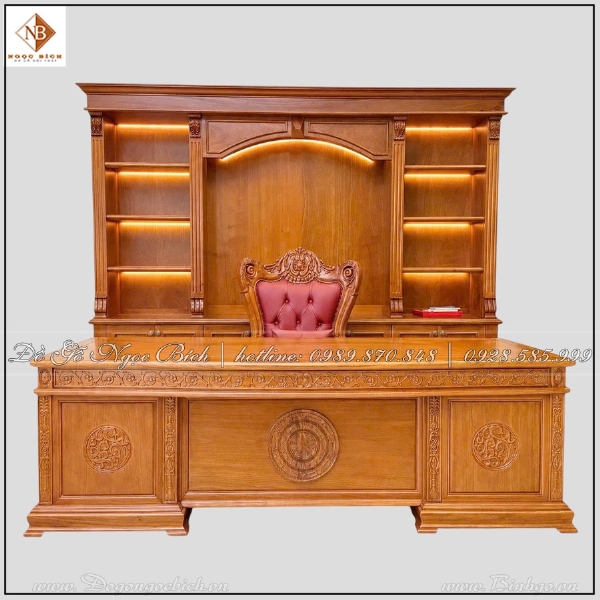 Bàn Trống Đồng mặt cong gỗ Gõ Đỏ