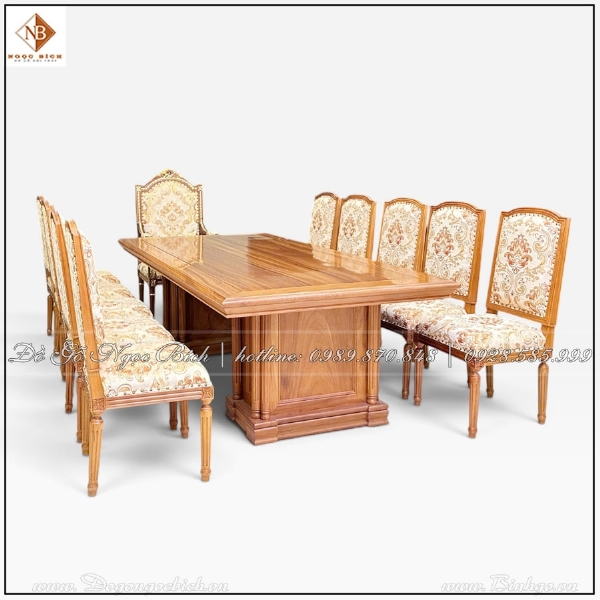 Bộ Bàn Ghế Họp Cao Cấp Gỗ Gõ Đỏ 240cm ghế vải vàng