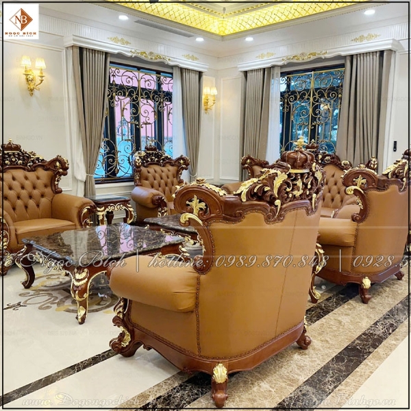 Bộ Sofa Gỗ Gõ Đỏ Đẳng Cấp 5 Sao