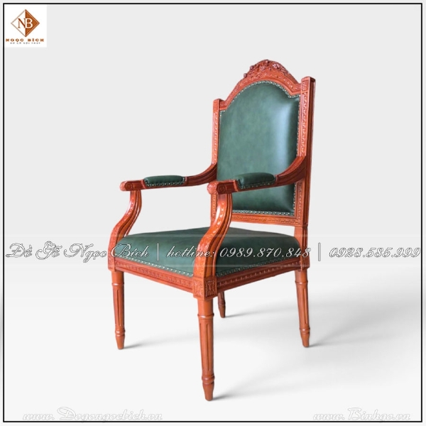 Ghế Làm Việc Putin bọc da màu Moss Green