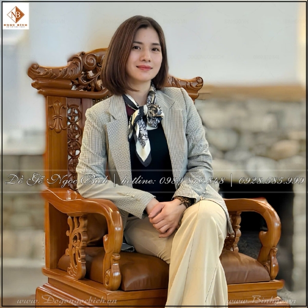 Ghế Chủ Tọa Cho Lãnh Đạo điêu khắc hoa văn tân cổ điển