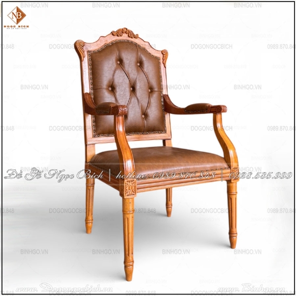 Ghế làm việc gỗ tự nhiên mẫu Putin 2