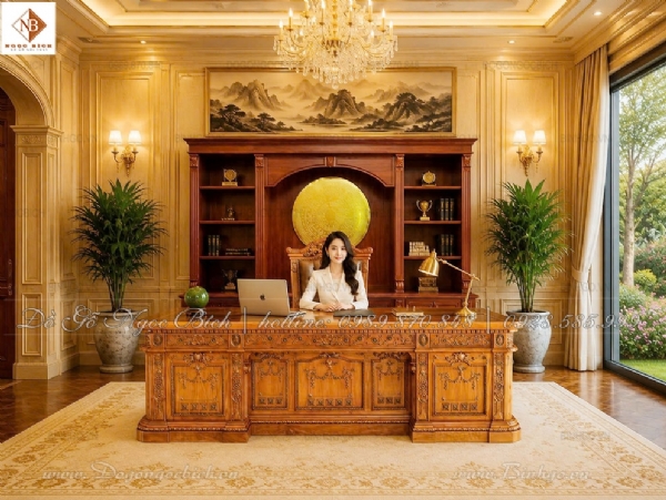 Giá bàn Chủ tịch gỗ Gõ Đỏ tại Hà Nội 