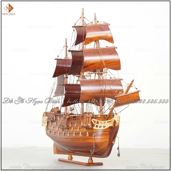 Mô Hình Thuyền Cổ Gỗ Cẩm Thủ Công