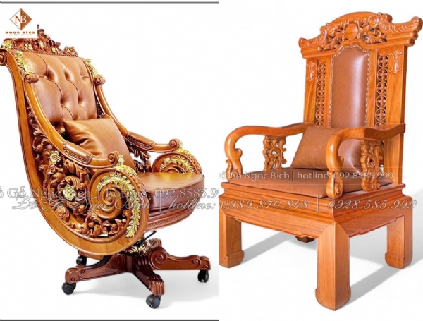 Nên chọn ghế chân xoay hay ghế chân tĩnh gỗ Gõ Đỏ cao cấp 