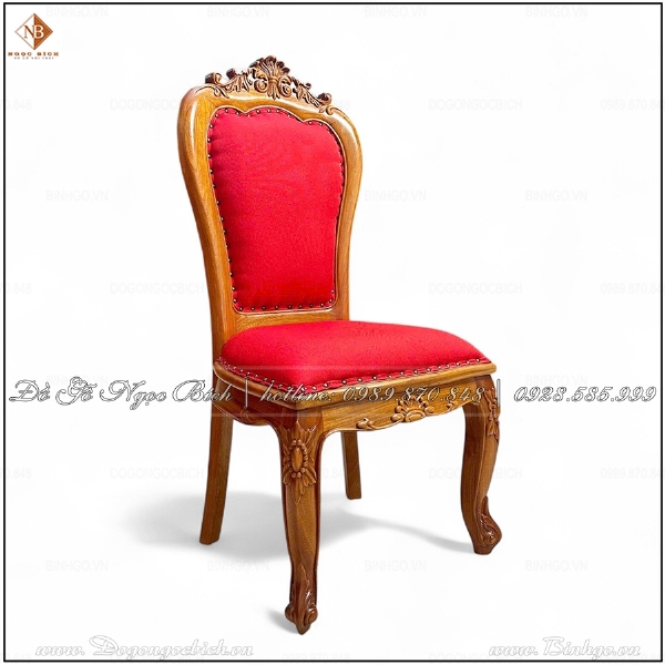 Ghế Họp Gỗ Gõ Đỏ Tân Cổ Điển Bọc Nỉ Đỏ