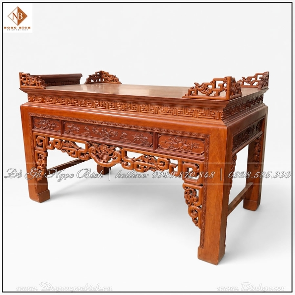 Án Gian Thờ Gia Tiên Gỗ Hương Đá Dài 2m17