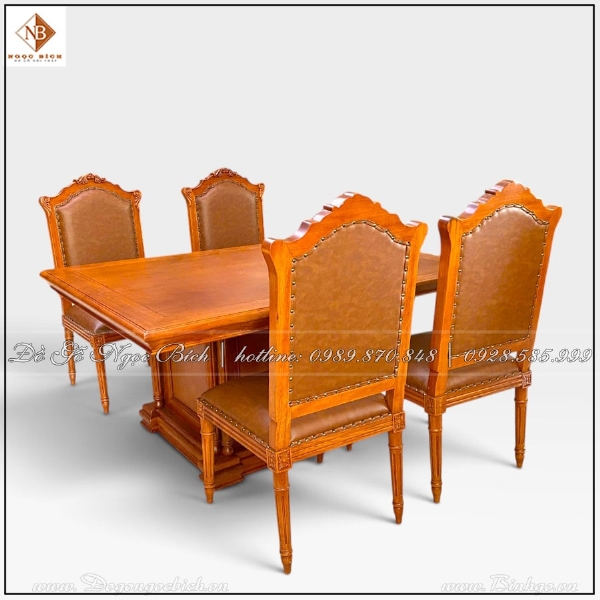 Bộ Bàn Họp Gỗ Tân Cổ Điển 4 Chỗ