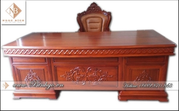 Bàn làm việc Giám Đốc gỗ tự nhiên dài 197cm