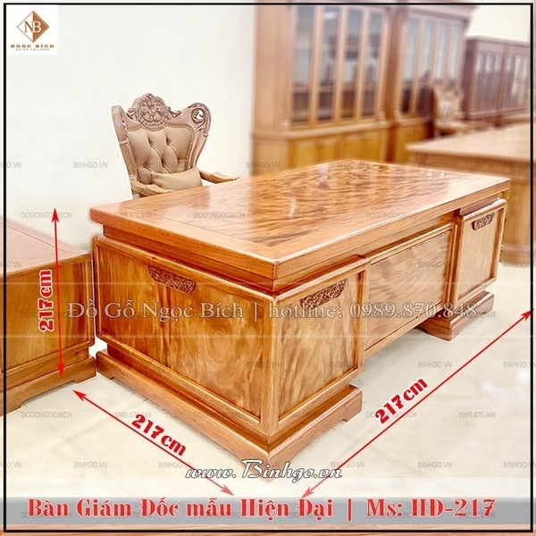 Bàn làm việc gỗ tự nhiên đẹp mẫu bàn hiện đại