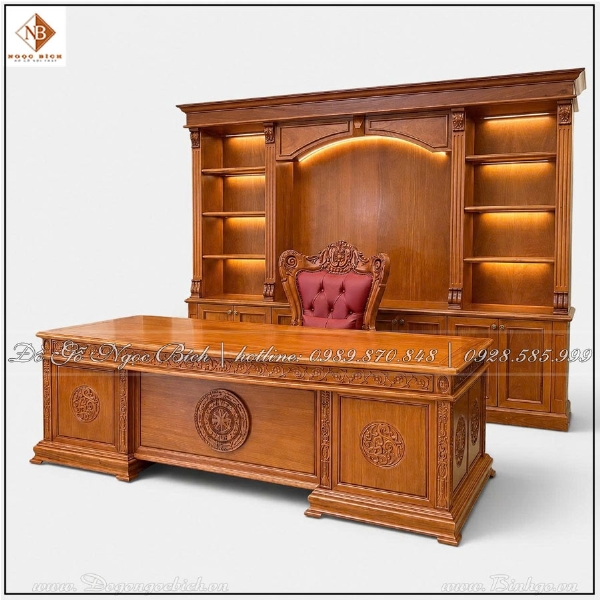 Bàn Trống Đồng mặt cong gỗ Gõ Đỏ
