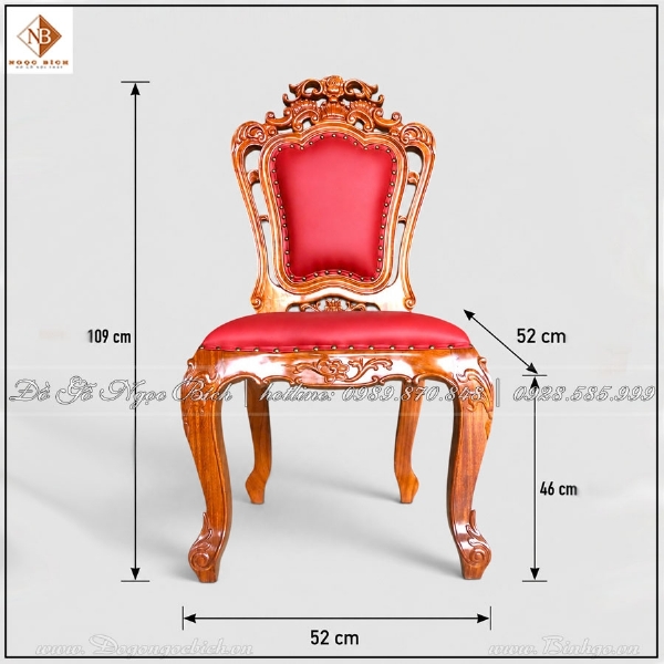 Bộ bàn ghế ăn Louis gỗ Gõ Đỏ