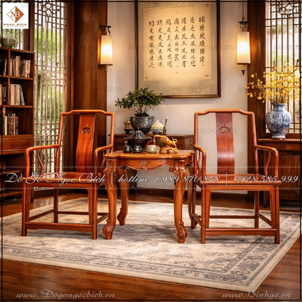 Bộ Bàn Ghế Gỗ Tự Nhiên Dành Cho Thư Phòng Và Phòng Trà