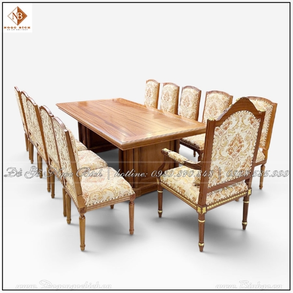 Bộ Bàn Ghế Họp Cao Cấp Gỗ Gõ Đỏ 240cm ghế vải vàng