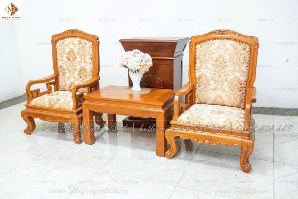Bộ Bàn Ghế Tiếp Khách Đôi Gỗ Gõ Đỏ