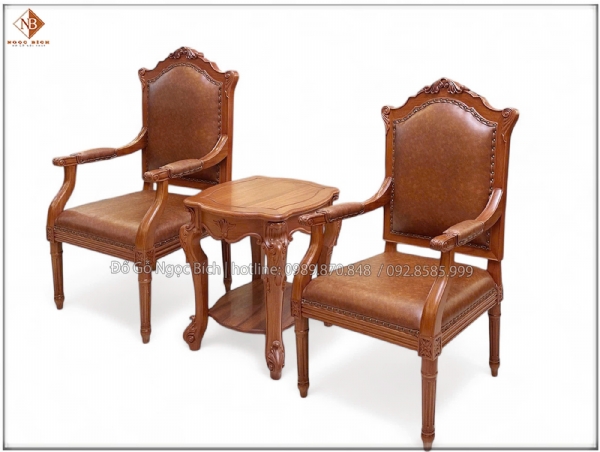 Bộ bàn trà gỗ Gõ Đỏ tân cổ điển