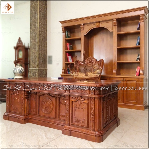 Bàn làm việc của Chủ Tịch tỉnh gỗ hương