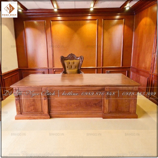 Bàn Làm Việc Cao Cấp Gỗ Hương Đá Dành Cho Giám Đốc