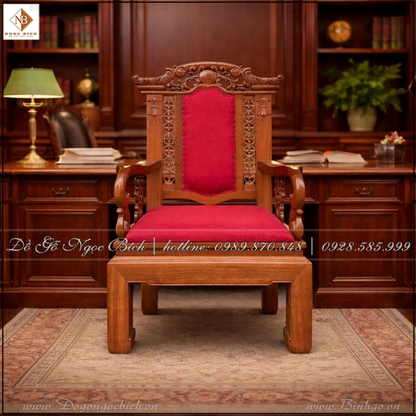 Ghế Chủ Tọa Sang Trọng Gỗ Gõ Đỏ