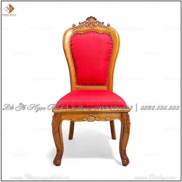 Ghế Họp Gỗ Gõ Đỏ Tân Cổ Điển Bọc Nỉ Đỏ