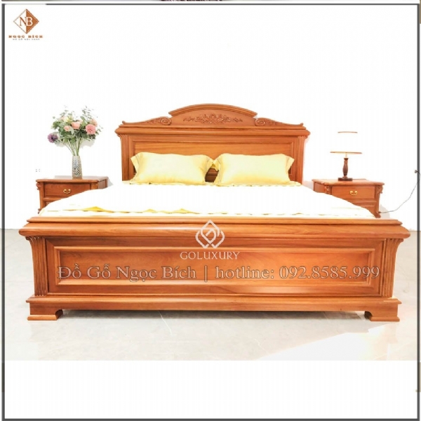 Giường ngủ Gõ Đỏ phong cách cổ điển sang trọng