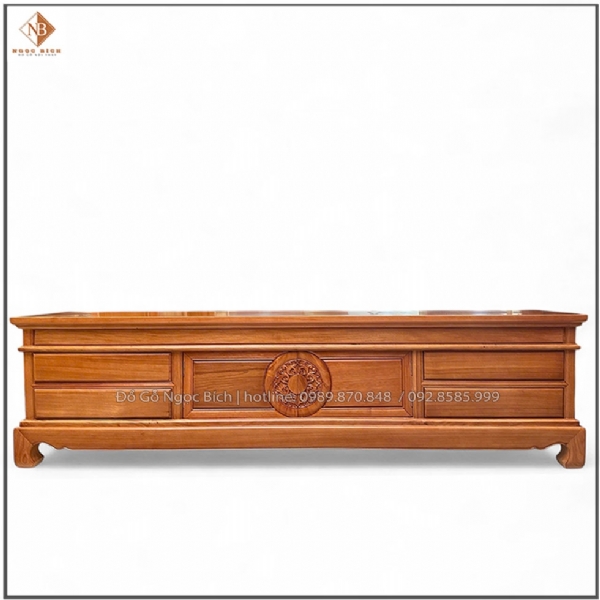 Kệ tivi tân cổ điển gỗ Gõ Đỏ sang trọng