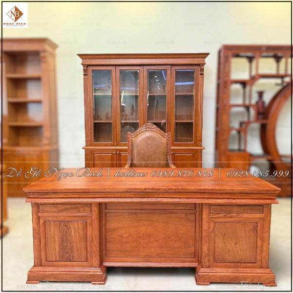 mẫu bàn giám đốc gỗ hương hiện đại đẳng cấp