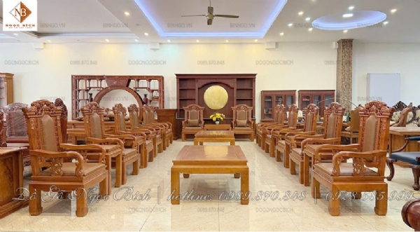 Nội thất phòng khánh tiết gỗ tự nhiên 