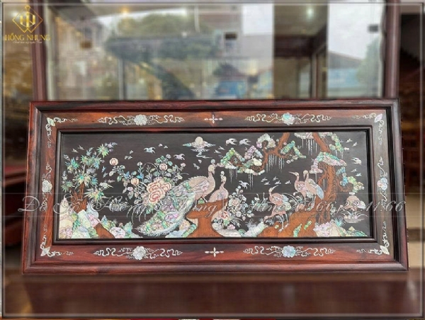 Tranh gỗ trắc khảm Phu Thê Viên Mãn cao cấp