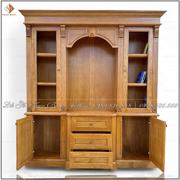 Tủ tài liệu gỗ gõ đỏ cho văn phòng hiện đại