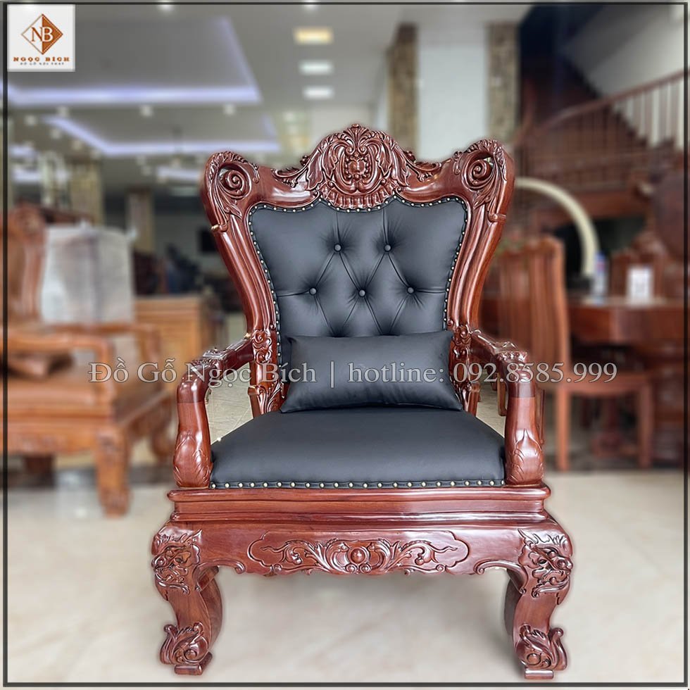 Ghế Chủ Tịch bọc da đen , nhăn