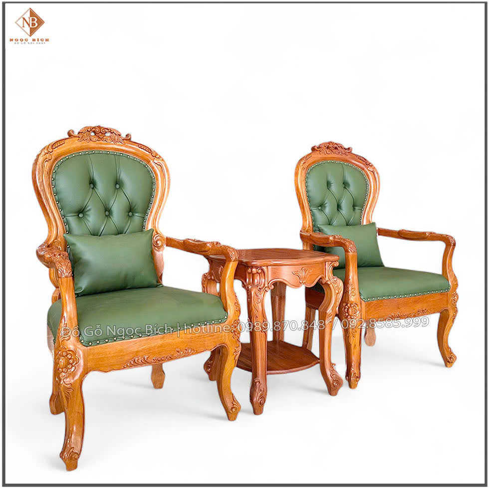 Bộ bàn trà gỗ tự nhiên mang vẻ đẹp sang trọng