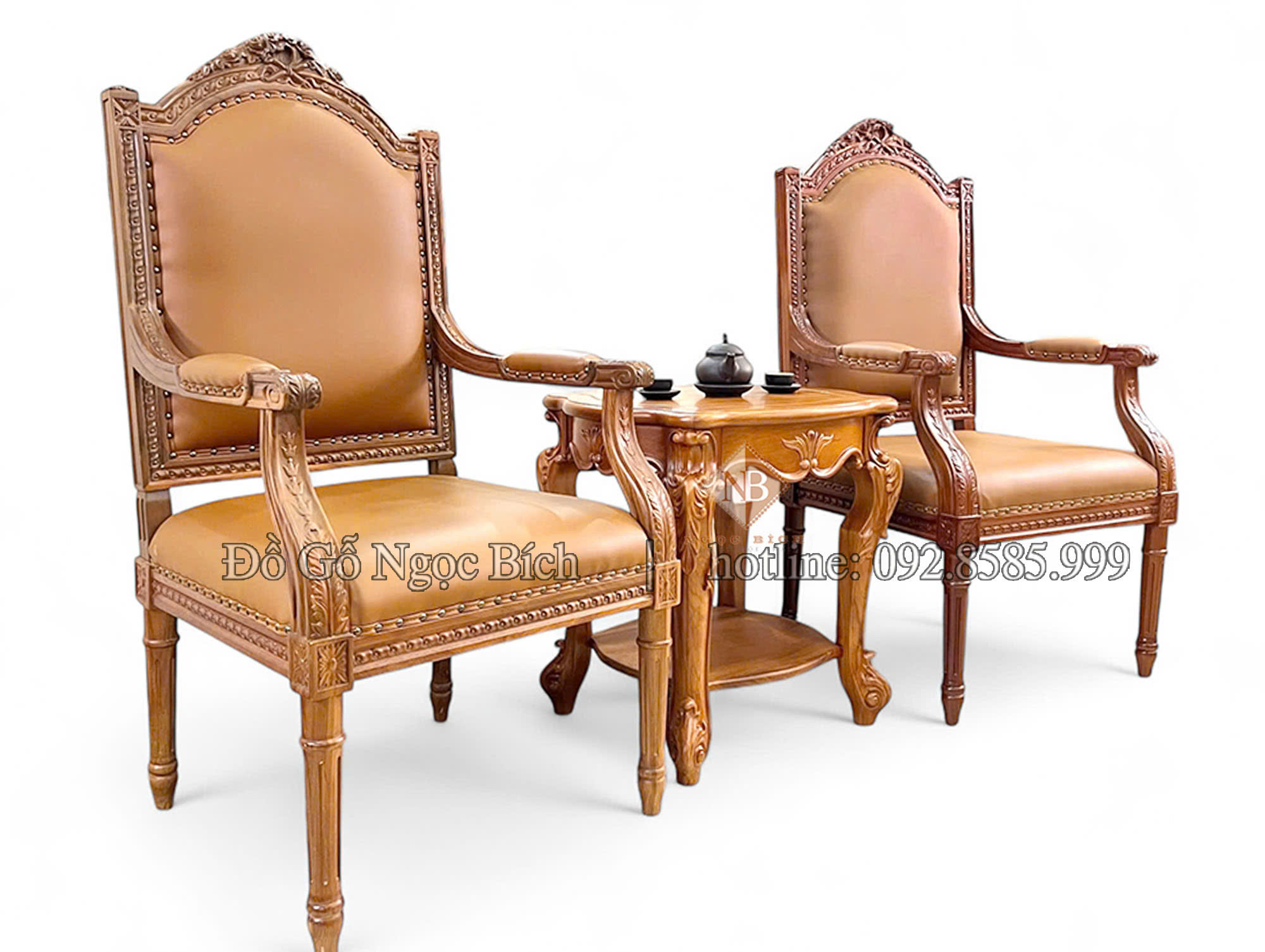 Bộ bàn trà chất liệu gỗ gõ đỏ 