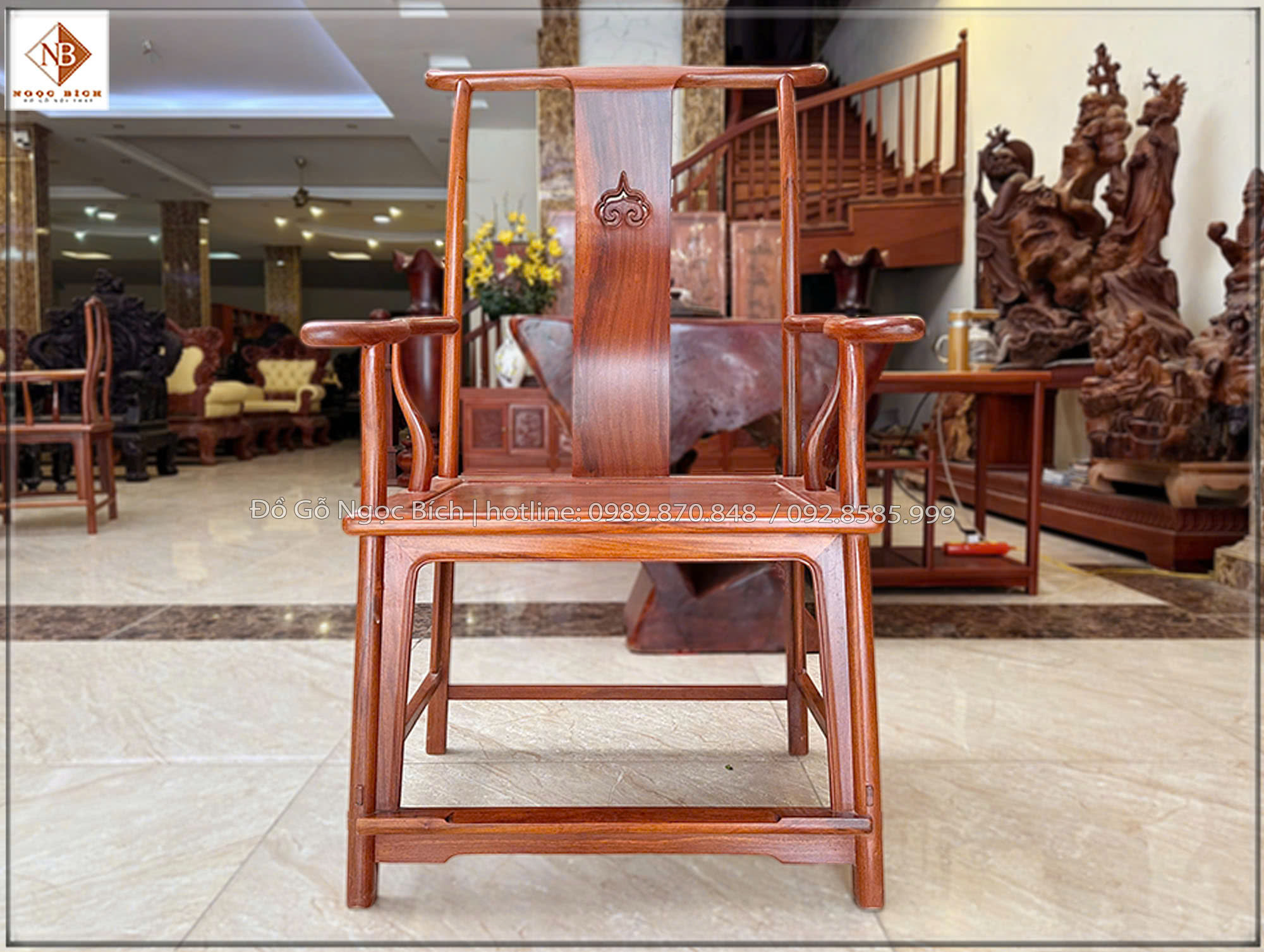 Ghế tiếp khách lãnh đạo bằng gỗ Gõ Đỏ đẹp
