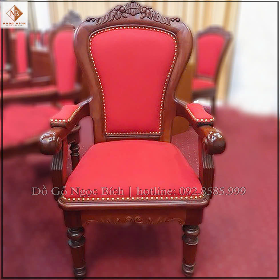 Ghế họp phòng họp trực tuyến Tỉnh Ủy gỗ tự nhiên 