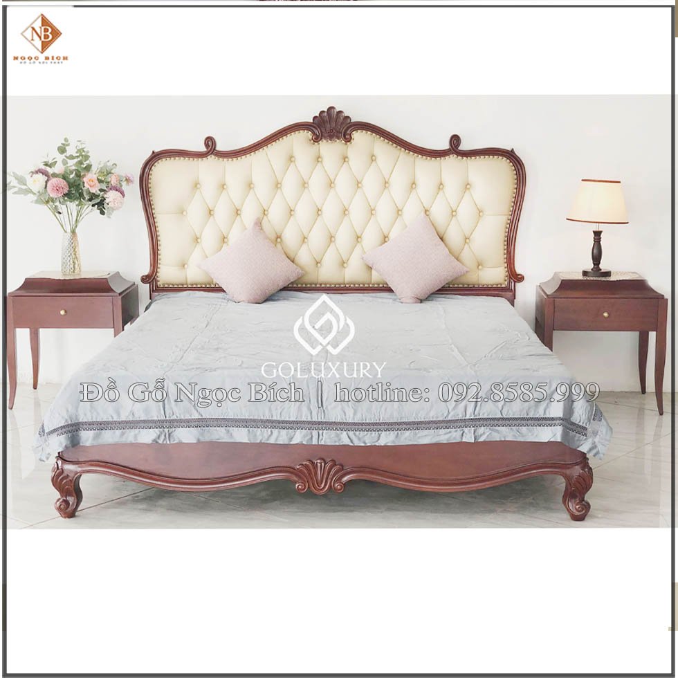 Giường ngủ gỗ Gõ Đỏ đậm chất quý tộc