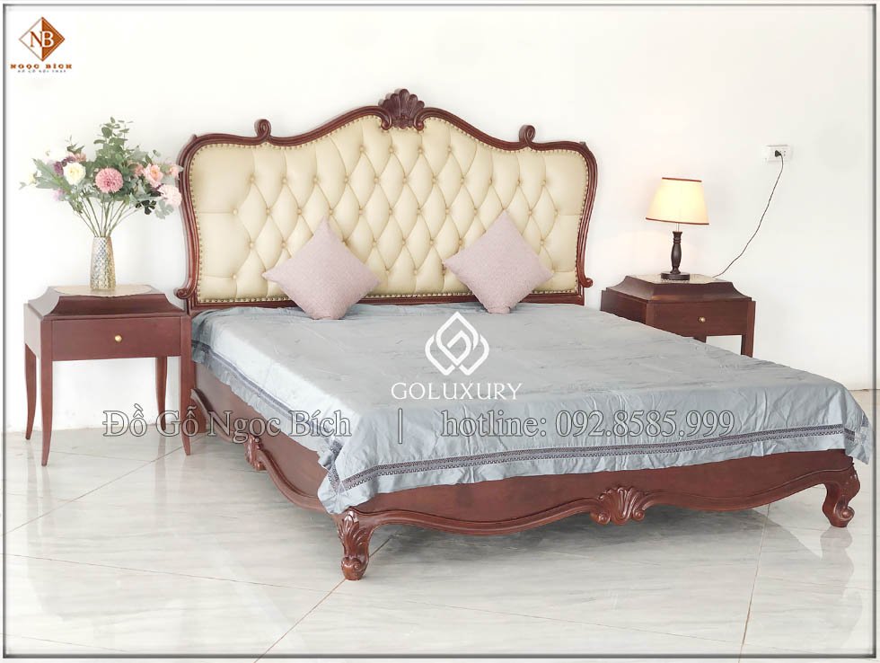 Giường ngủ gỗ Gõ Đỏ sang trọng