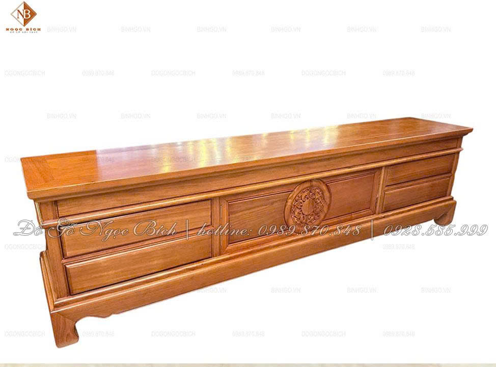 Kệ tivi tân cổ điển gỗ Gõ Đỏ siêu đẹp