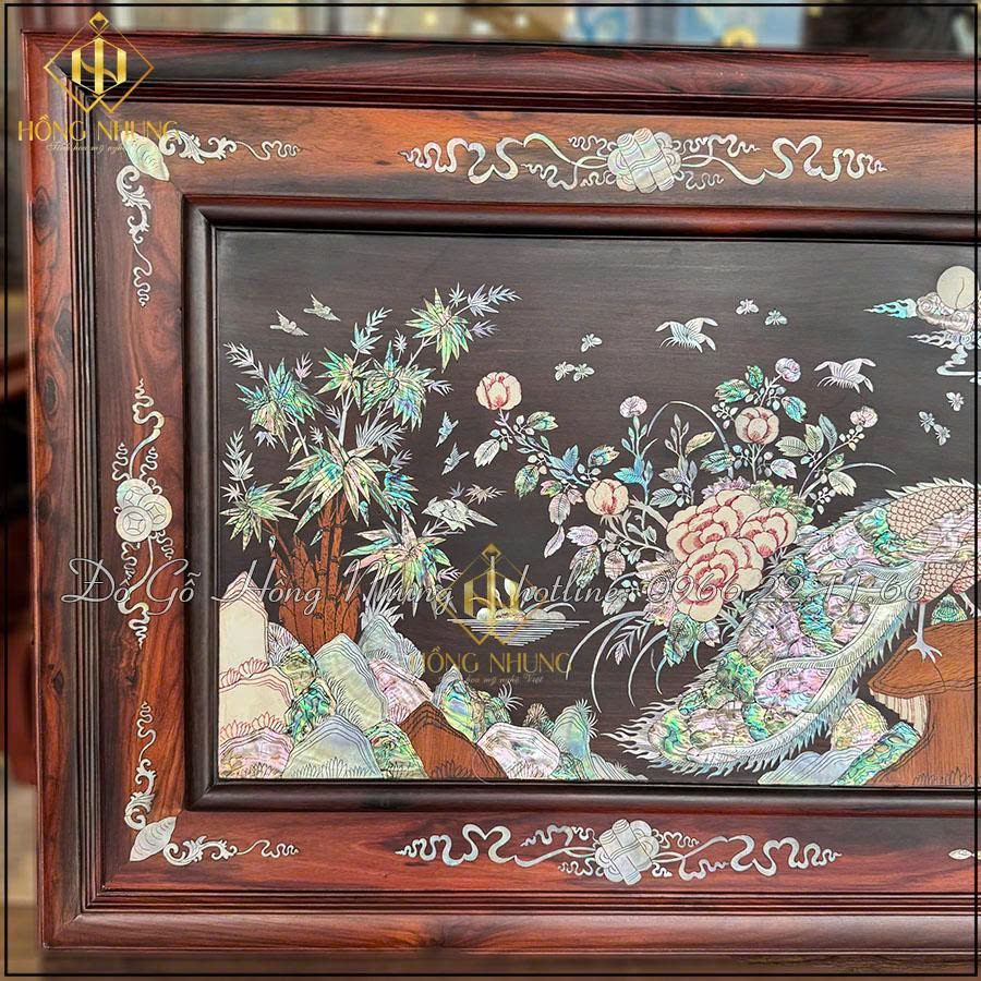 Tranh gỗ trắc khảm Phu Thê Viên Mãn