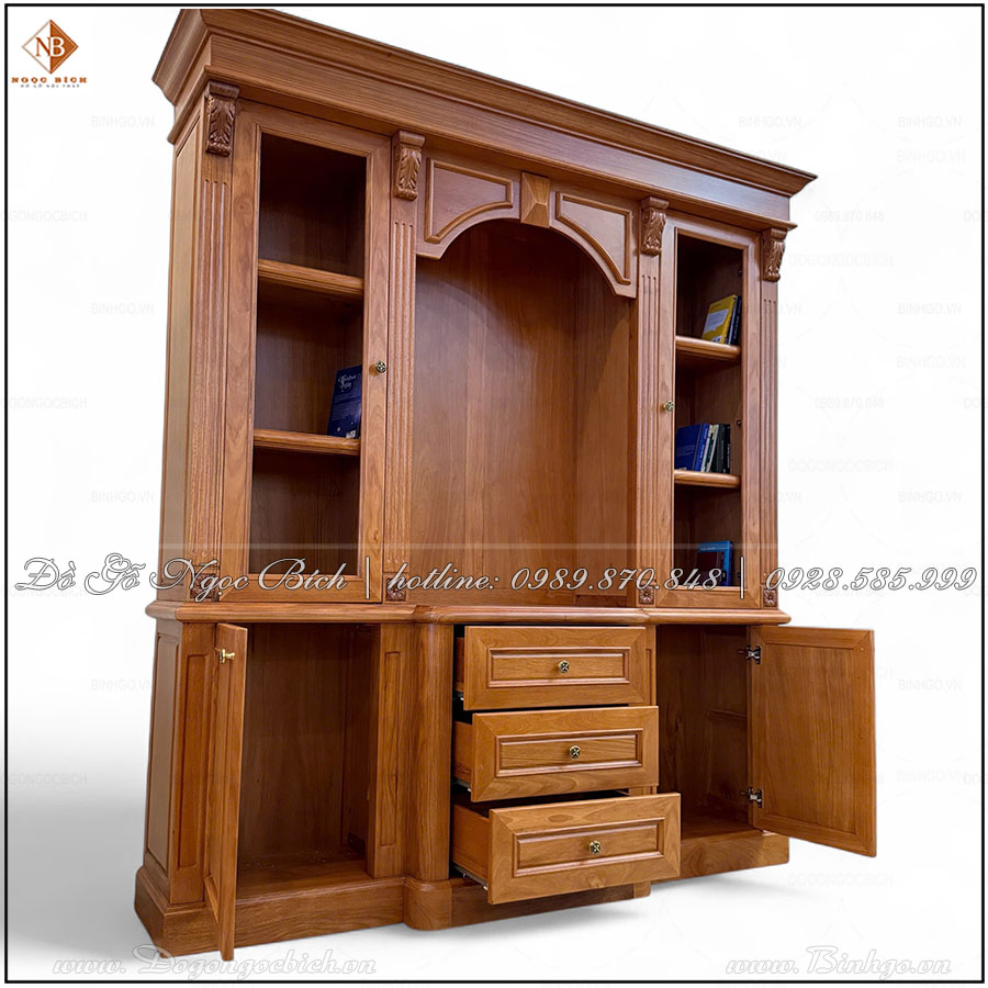 Tủ tài liệu gỗ gõ đỏ cho văn phòng