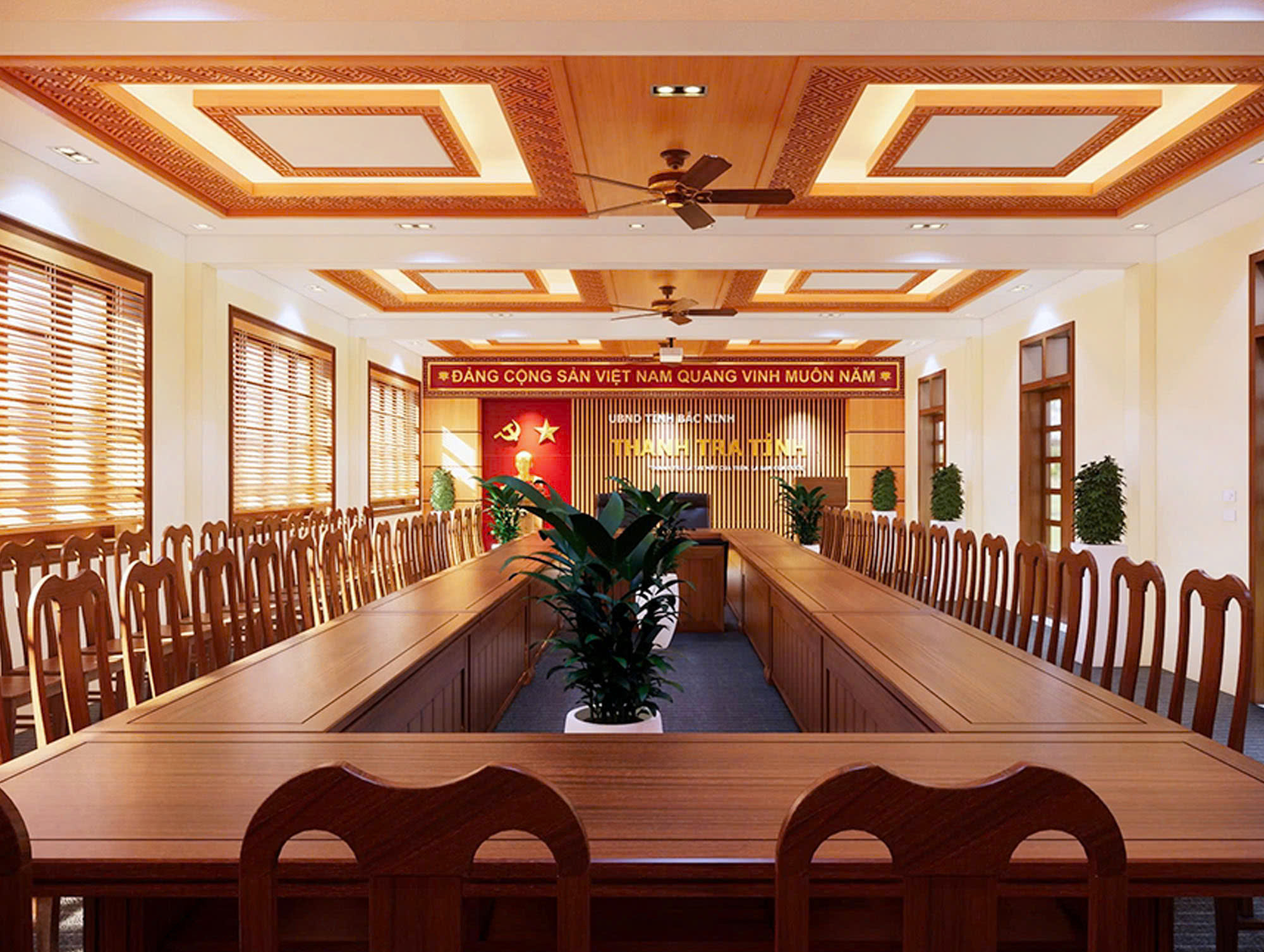 Không gian phòng họp thoáng đãng dễ chịu
