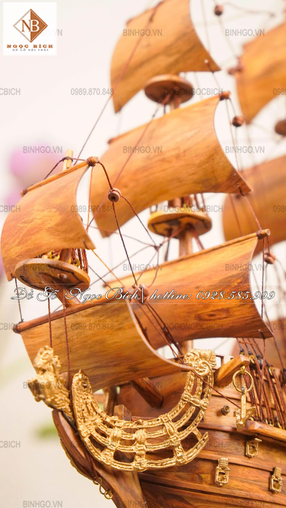 Phần mũi thuyền và cánh buồm