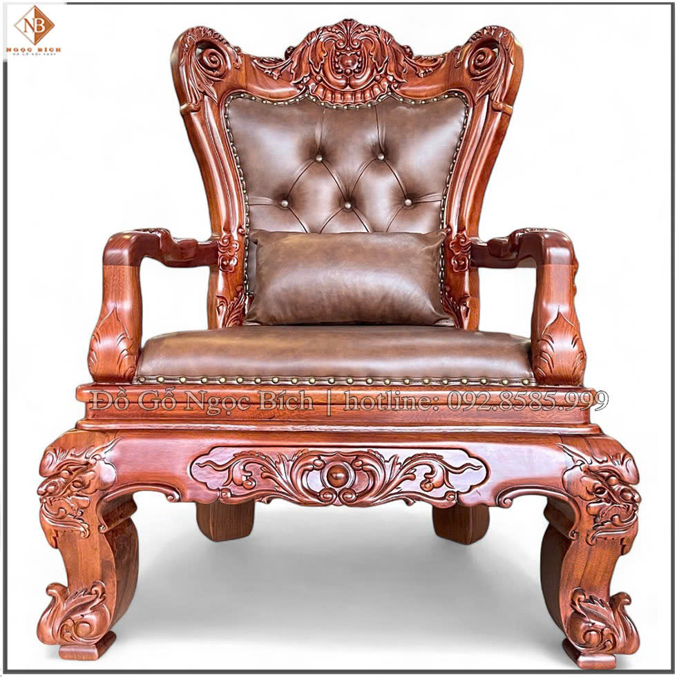Ghế Chủ Tịch bọc da màu nâu loang đậm