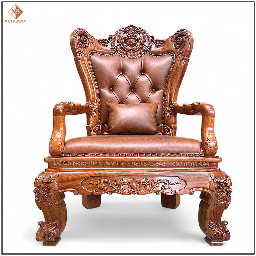 Ghế Chủ Tịch bọc da màu nâu loang nhạt