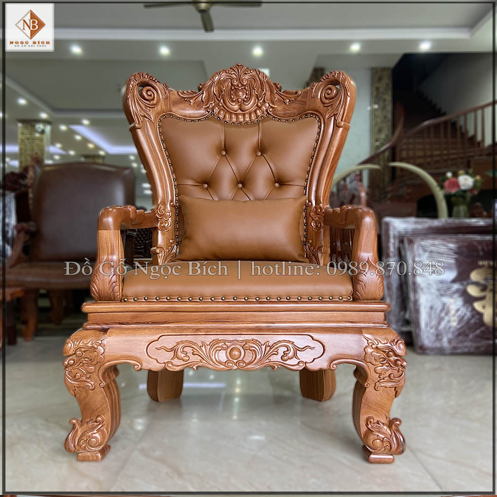 Ghế Chủ Tịch bọc da màu nâu