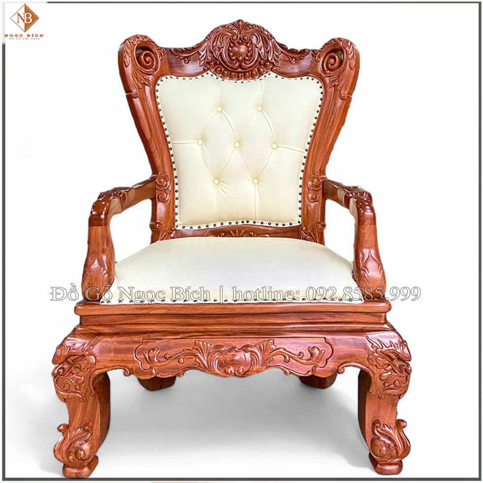 Ghế Chủ Tịch bọc da màu trắng
