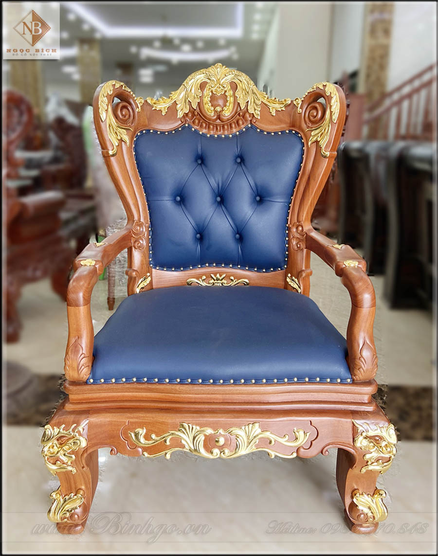 Ghế Chủ Tịch bọc da màu xanh dương